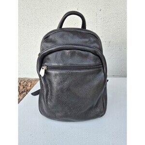 Libaire Black Leather Mini Backpack Purse Made in USA Adjustable Straps